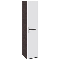 Шкаф для белья с 1-ой дверью Фьюжн ТД-260.07.01 (каркас - венге линум/фасад - белый глянец)