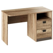 Стол письменный с ящиками Пилигрим ТД-276.15.02 (каркас - дуб каньон светлый/фасад - фон серый)