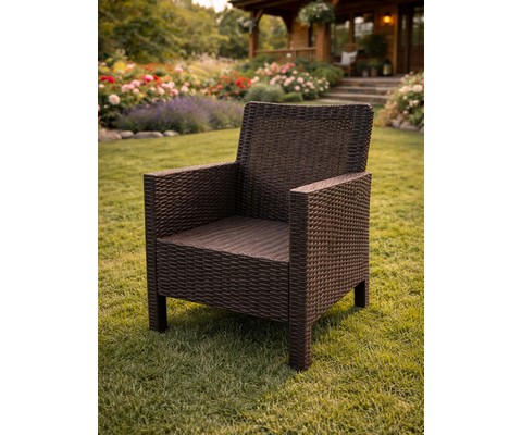 Кресло садовое под ротанг СадКо (темно-коричневый)