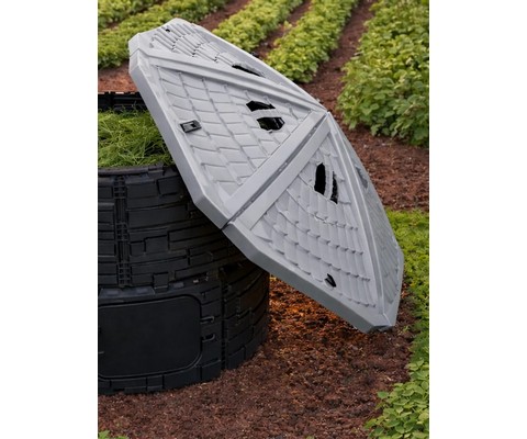 Крышка компостера с фиксаторами Бастион (серый)