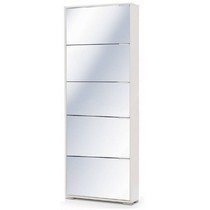 Обувница Viva 5S белый/зеркало