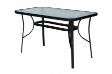 Стол прямоугольный SC-090 70х120см (каркас черный, столешница стекло)