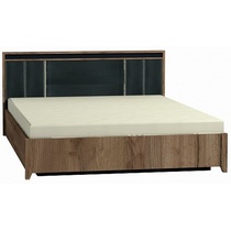 Кровать двуспальная Люкс Nature 306 с подъемным механизмом, 180х200 (дуб табачный craft-черный)