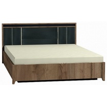 Кровать двуспальная Люкс Nature 307 с ортопедическим основанием, 160х200 (дуб табачный craft-черный)