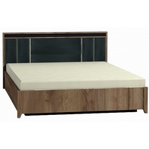 Кровать двуспальная Люкс Nature 307 с подъемным механизмом, 160х200 (дуб табачный craft-черный)