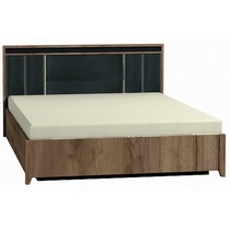 Кровать двуспальная Люкс Nature 308 с подъемным механизмом, 140х200 (дуб табачный craft-черный)