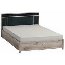 Кровать двуспальная Люкс Nature 308 с подъемным механизмом, 140х200 (гаскон пайн-черный)