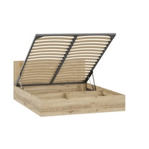 Кровать 160x200 см с ортопедическим основанием и подъемным механизмом (Дуб Делано светлый) Квадро-12